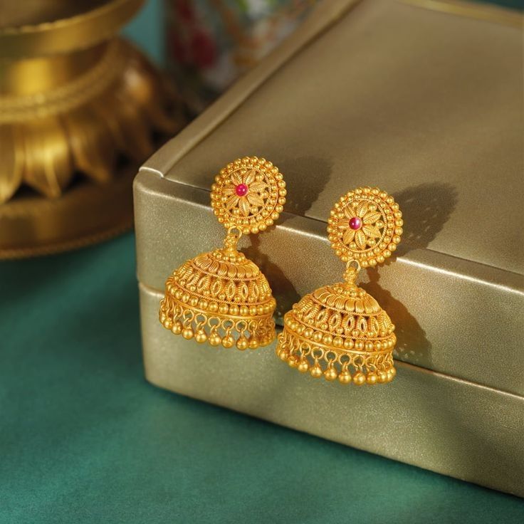 Traditional Gold Jhumka Earrings